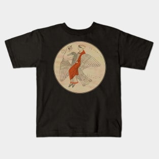 Aphrodite riding a swan Kids T-Shirt